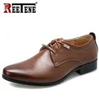 Мужские классические туфли REETENE, модная обувь из искусственной кожи, мужские брендовые деловые дышащие туфли