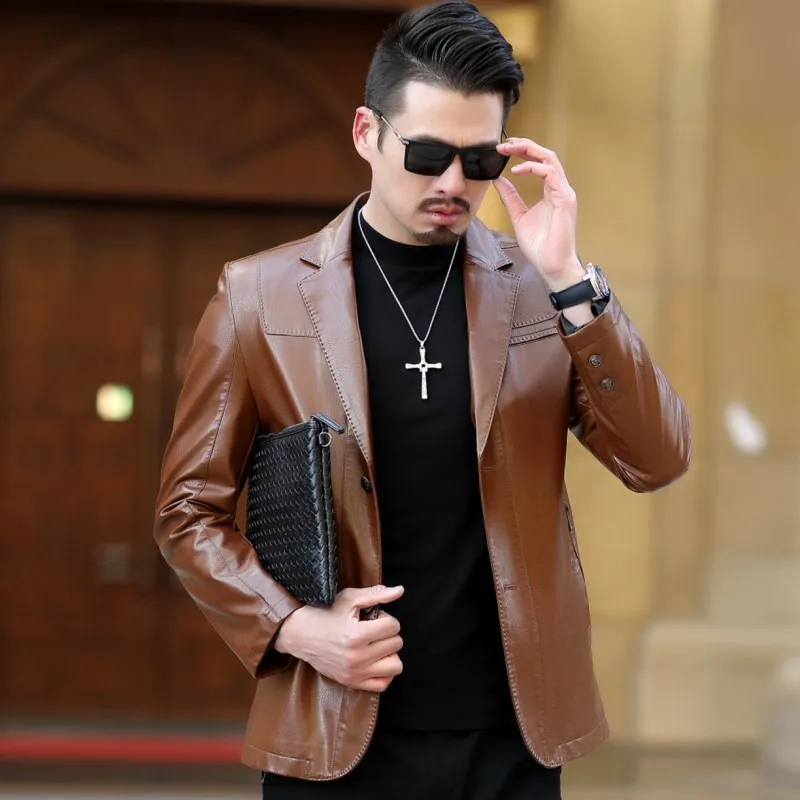 Мужская замшевая куртка из искусственной кожи пальто на весну и осень Женская