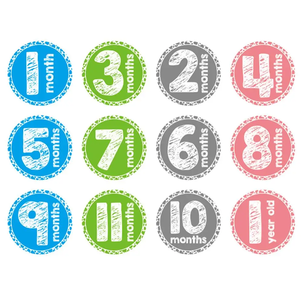 

1 Set Baby Photography Blanket Sticker Set Milestone Cartoon Animals Stickers Blankets Infant Girls Boys Photo Commemorative Gif