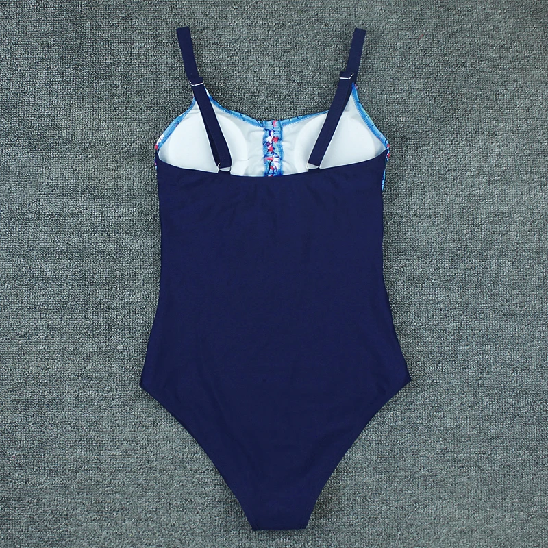 One Piece Swimwear Women 2021 New Floral Print Bathing Suit Sexy Swimsuit Swimming For Female Monokini Bodysuit Summer XL Party | Спорт и
