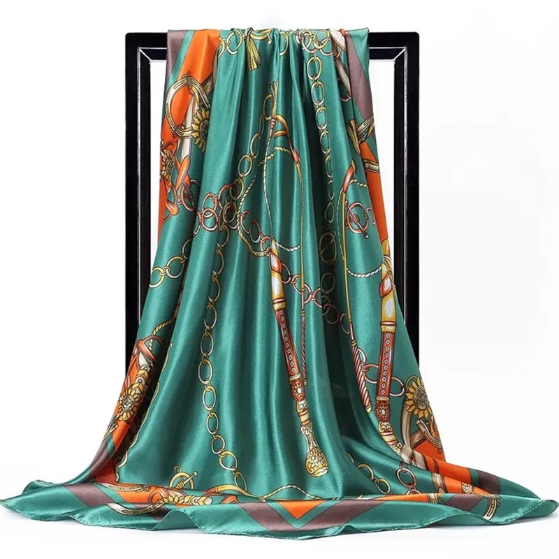 48 90 см квадратный женский шифоновый Классический женский шелковый шарф офисный женский платок шаль шарф платок глушитель Бандана Хиджаб обёрточная бумага - Цвет: 48