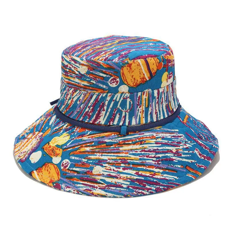 DANKEYISI Unisex Casual Bucket Hat Men Women Oil Painting Style Cap Summer Sun Protection Fishing Fisherman Hat Sun Hat