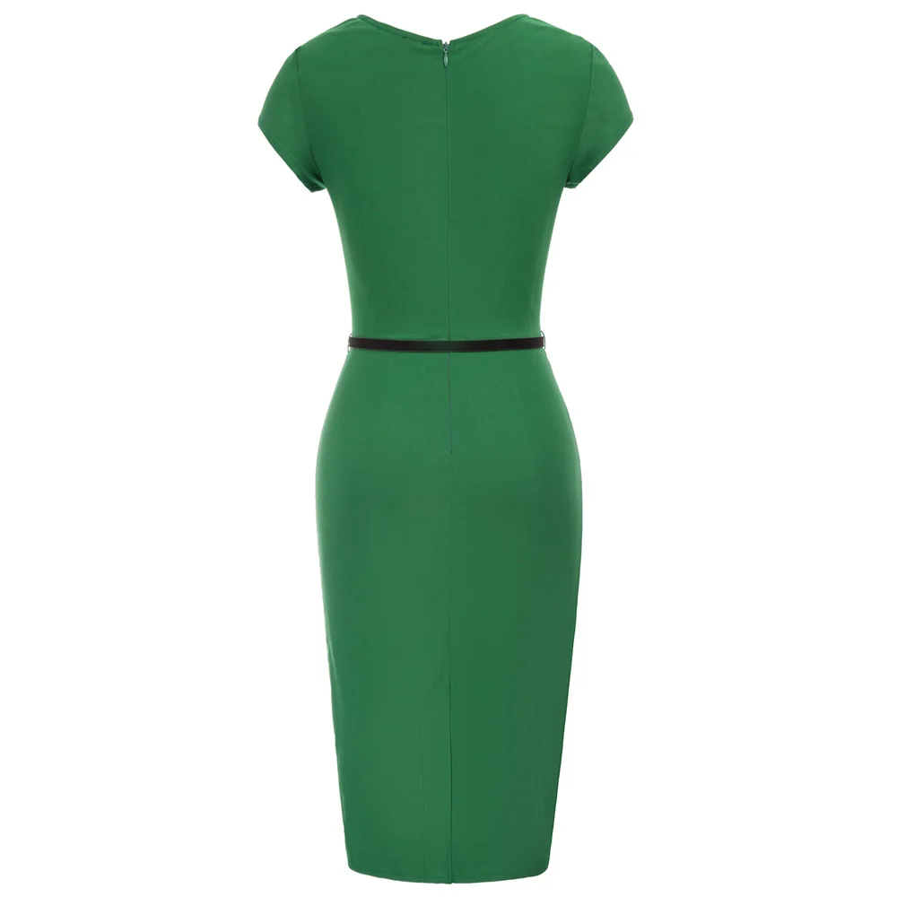 Винтажное женское офисное облегающее платье на молнии для работы в деловом стиле