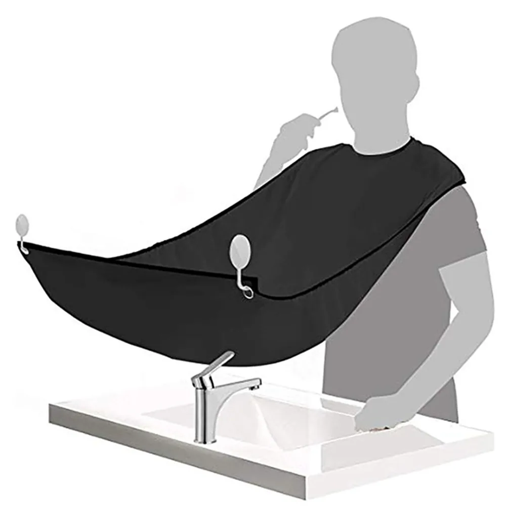 

Pongee Beard Shave Apron Bib Trimmer Razor Holder Rack Hair Shave Aprons Shaving Shaver Holder Bathroom Organizer Gift for Man