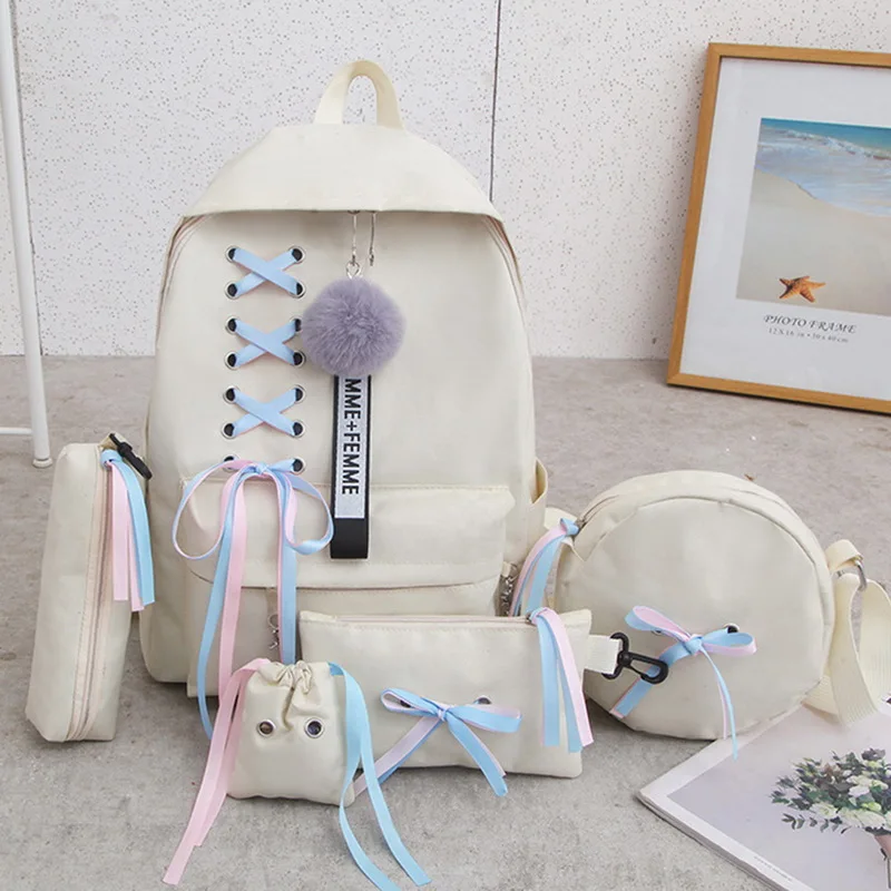 4 шт./компл. лента цепь с буквенным Mochila рюкзак туристические рюкзаки для отдыха школьные рюкзаки для девочек-подростков, школьный рюкзак