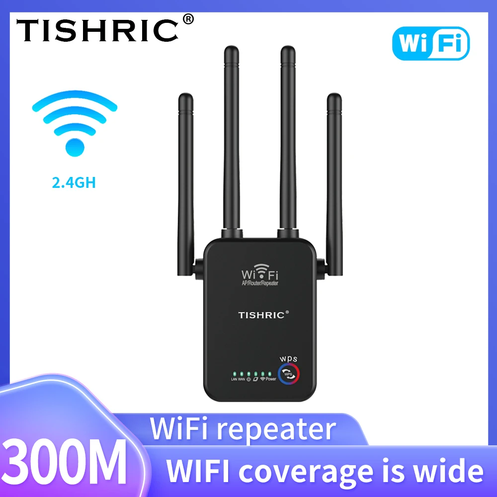 TISHRIC 3 in 1 Wifi Repeater Router 300M Wireless Wifi Booster Long Range Wifi Repeater Extender Amplifier Wi-fi Router
