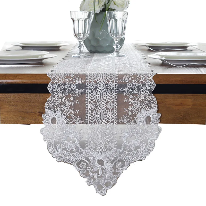 

Korean lace table runner European-style beautiful simple fabric TV cabinet white tea table runner