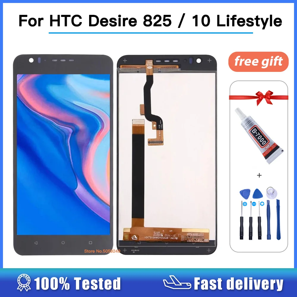 ЖК-дисплей 5 ''для HTC Desire 825 / 10 Lifestyle с сенсорным дигитайзером в сборе сменный