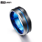 Anillos para hombres 8 мм полировочное мужское кольцо 100% карбид вольфрама синие Черные свадебные полосы Pierscienie мужские