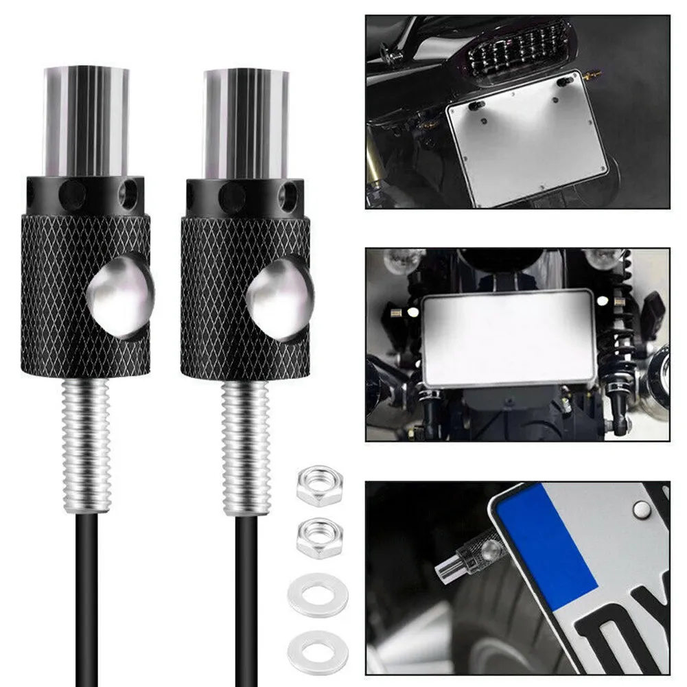 

2pcs Universal Motorcycle Car LED License Plate Light Screw Bolt Lamps Bulb Strobe Rear License Plate Frame Light Strp