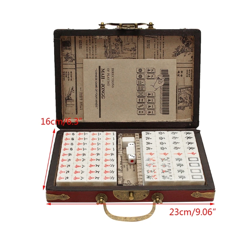

Light Portable Vintage Traditional Chinese Mahjong Mahjong Board Game for Family