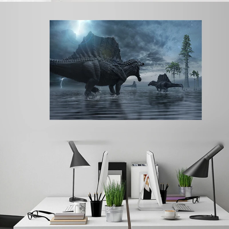 Живопись на холсте с динозавром животное мать и ребенок настенные