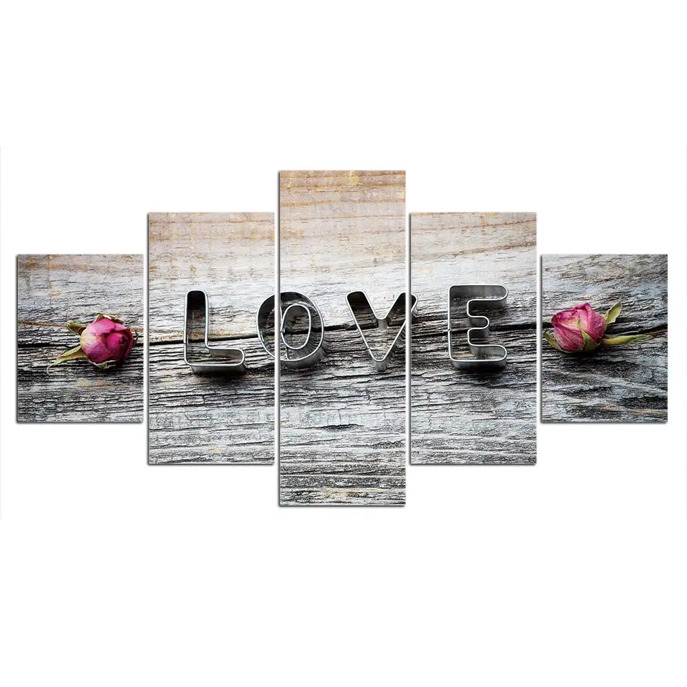 Картина с надписью Love на фотографиях HD домашнее украшение модульная Настенная