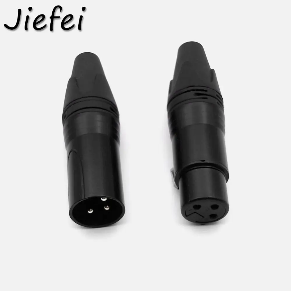 5 50 комплектов XLR 3Pin аудио микрофонный кабель Разъем Черный штекер + гнездо Штекер