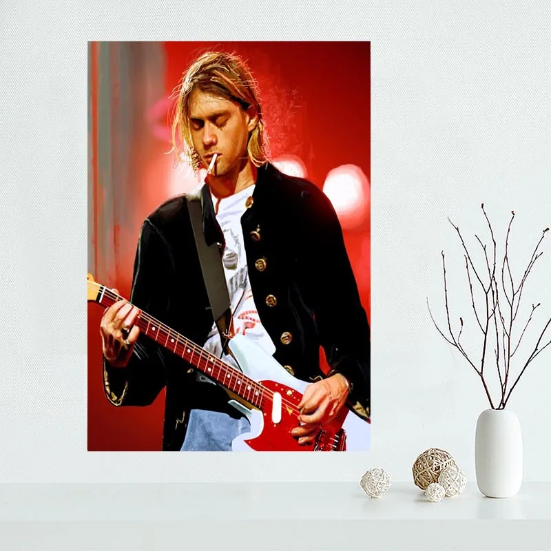

Custom Canvas Kurt Cobain Poster Art Decoration Poster Cloth Fabric Wall Poster Print Silk Fabric &QAZ98K