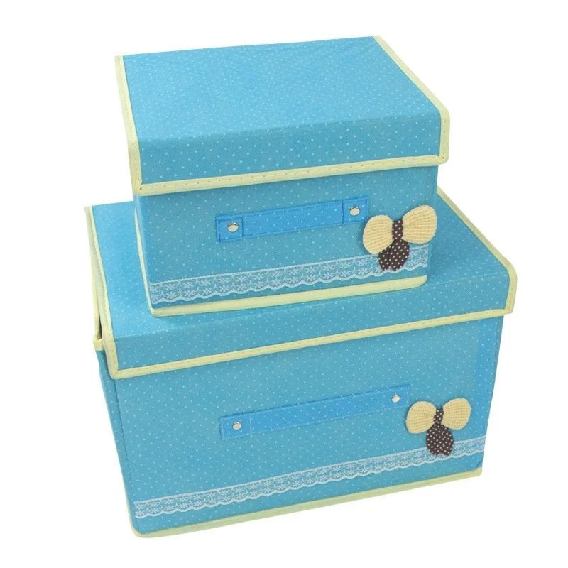 

Buy 1 get 2 underwear storage box cloth household packing box Oxford cloth socks underwear bra storage box with cover