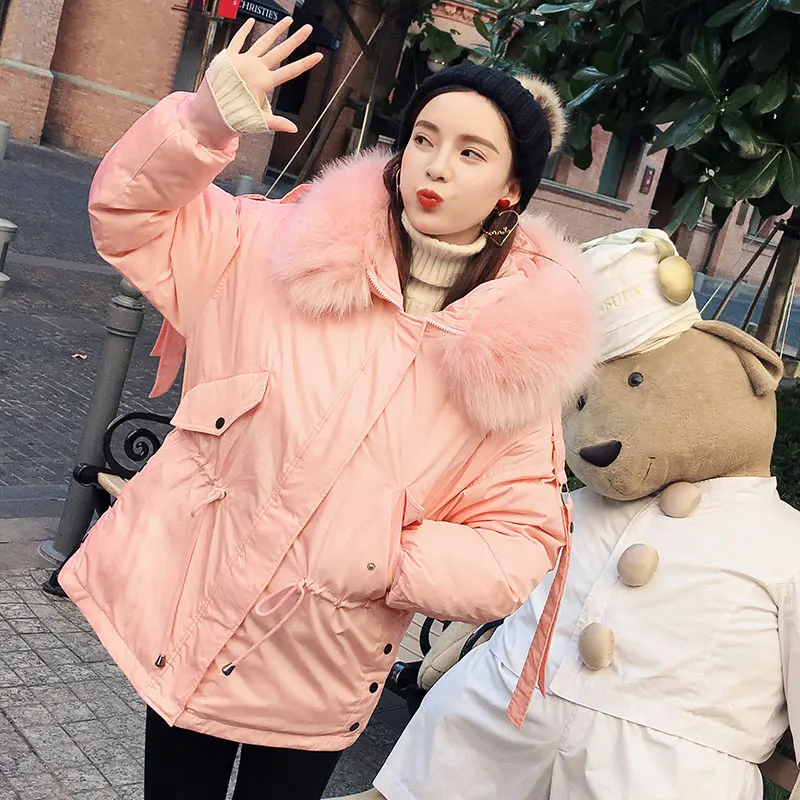 

2020 New Autumn Winter Short Jacket Women Mujer Hooded Parkas Female Coat Loose Fur Collar Cotton Padded Outwear