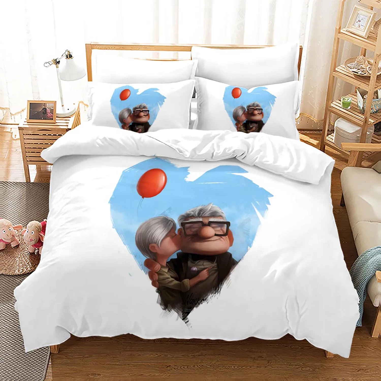 

Anime UP Bedding Set Single Twin Full Queen King Size Kawaii Bed Set Aldult Kid Bedroom Duvetcover Sets 3D Print 011