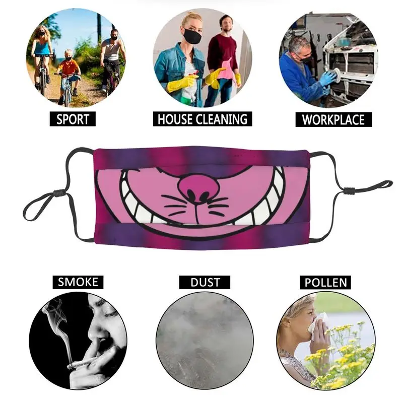 

Cheshire Cat Reusable Mouth Face Mask Adult Cartoon Smile Anti Haze Dust Mask Protection Cover Respirator Mouth Muffle
