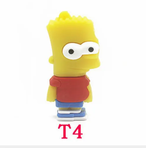 Wholesale the Simpsons USB Flash Drive16g 32g Fashion custom flash drive silica gel cartoon mini gift usb thumb yellow | Компьютеры и
