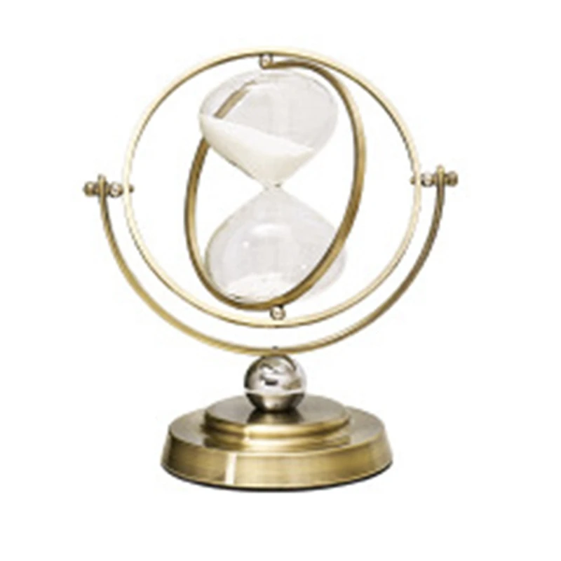 

Hour Glass 30 Minutes Rotating Sand Hourglass,Metal Hour Glass Sand Timer for Vintage Home Decor Sand Glass