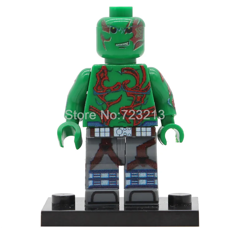 Drax the Destroyer Один супер герой фигурка Бэтмена титана Джокер Tomb Raider Лара Крофт Рокки Namor Storm Big Barda строительный блок кирпич набор игрушек - Цвет: Drax the Destroyer