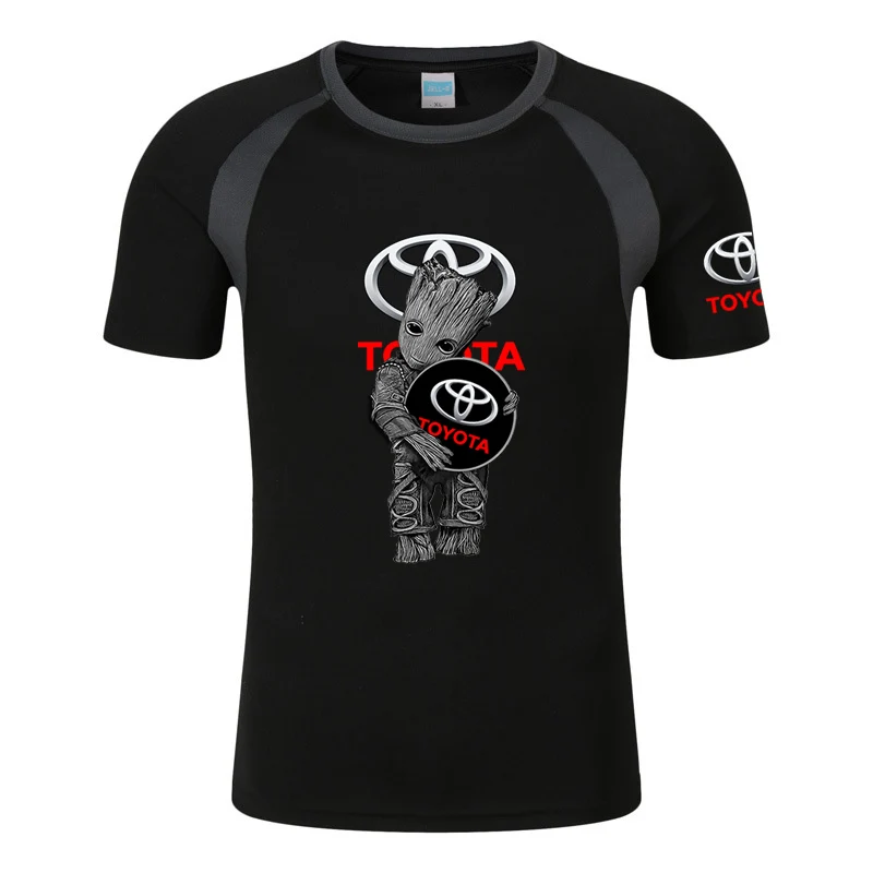 Спортивная модная футболка лето 2022 бренд Toyota Хлопковая мужская Однотонная