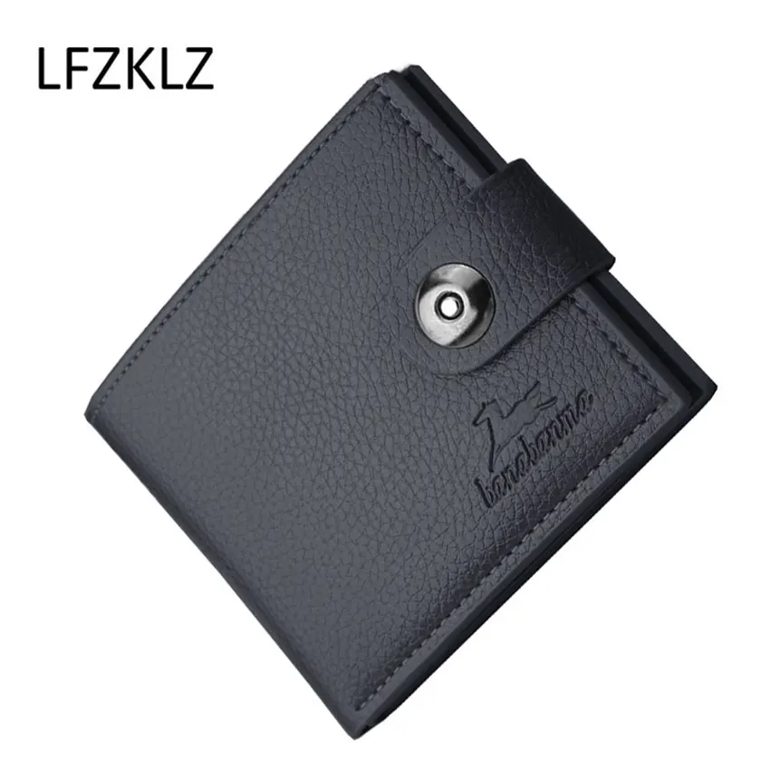 LFZKLZ 2020 new wallet Men's New Fashion mini short Leather Wallet Clip Card Holder Multi-layer Folder Coin Purse clutch bag | Багаж и