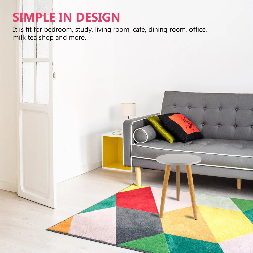 

1pc Creative Nordic Style Round Table Coffee Tea Table Practical Wood Table