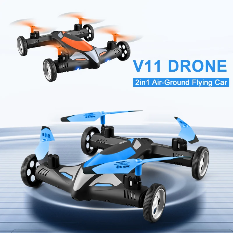 2021 New 2-in-1 2.4G Drone 4k Camera HD Air-Ground Flying Car four-axis Aircraft Rc Helicopter Toys with LED Night light