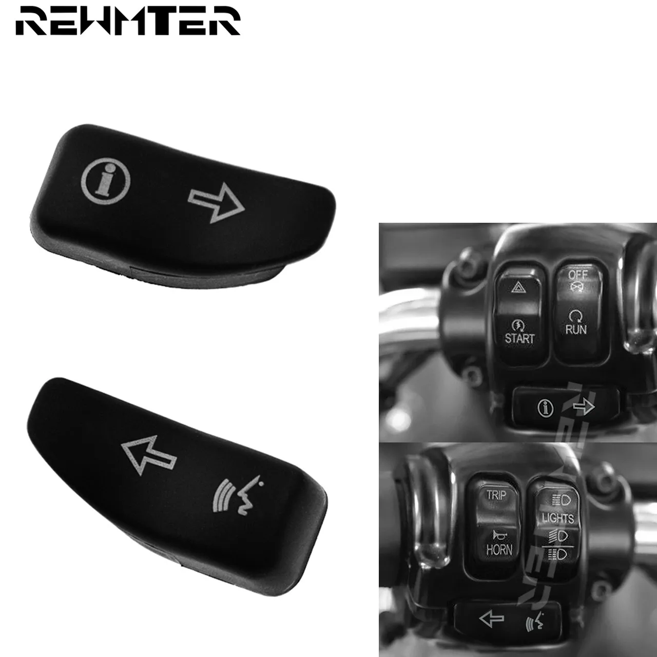 Motorcycle Turn Signal Extension Caps Switch Button Extended Cover For Harley Touring 2016-2019 Electra Street Glide Road Glide