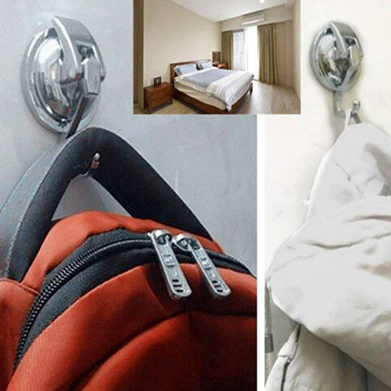 

2 Pcs Heavy Duty Vacuum Suction Cup Hooks & 2 Pcs Adhesive Wall Mounted Toothbrush Holder, Bathroom Decor