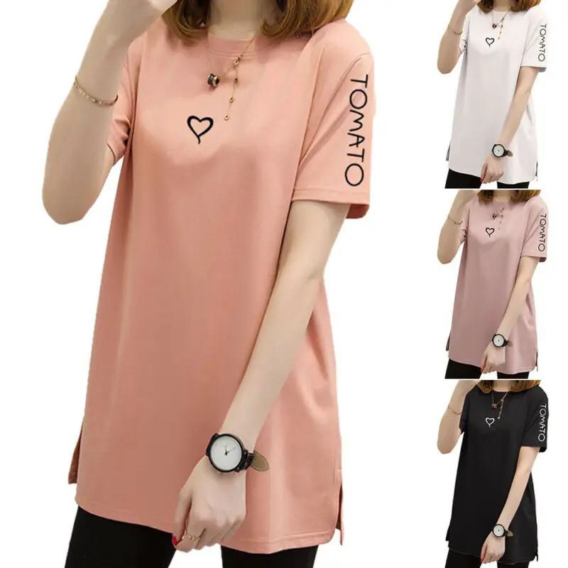 

Women Short Sleeve Crew Neck T-Shirt Summer Casual Blouse Tee Shirt Tunic Tops