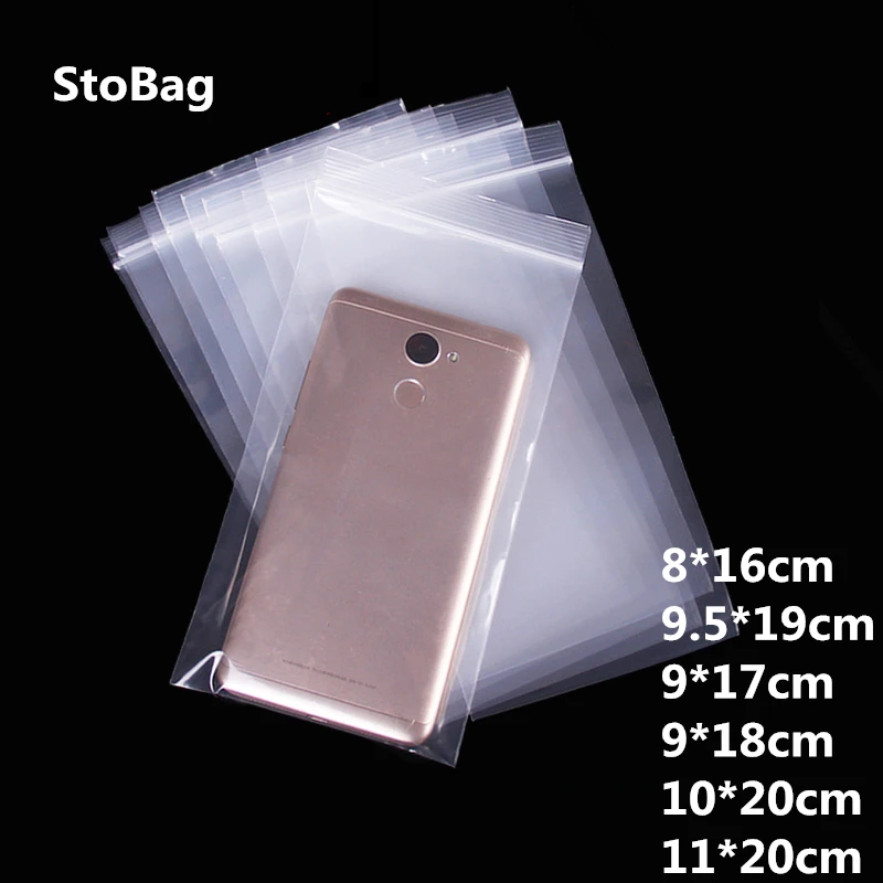 StoBag 100pcs Transparent Small Ziplock Plastic Bags Phone Food Dried Fruit Packing Supplies Waterproof Oil-proof Poly Clear Bag