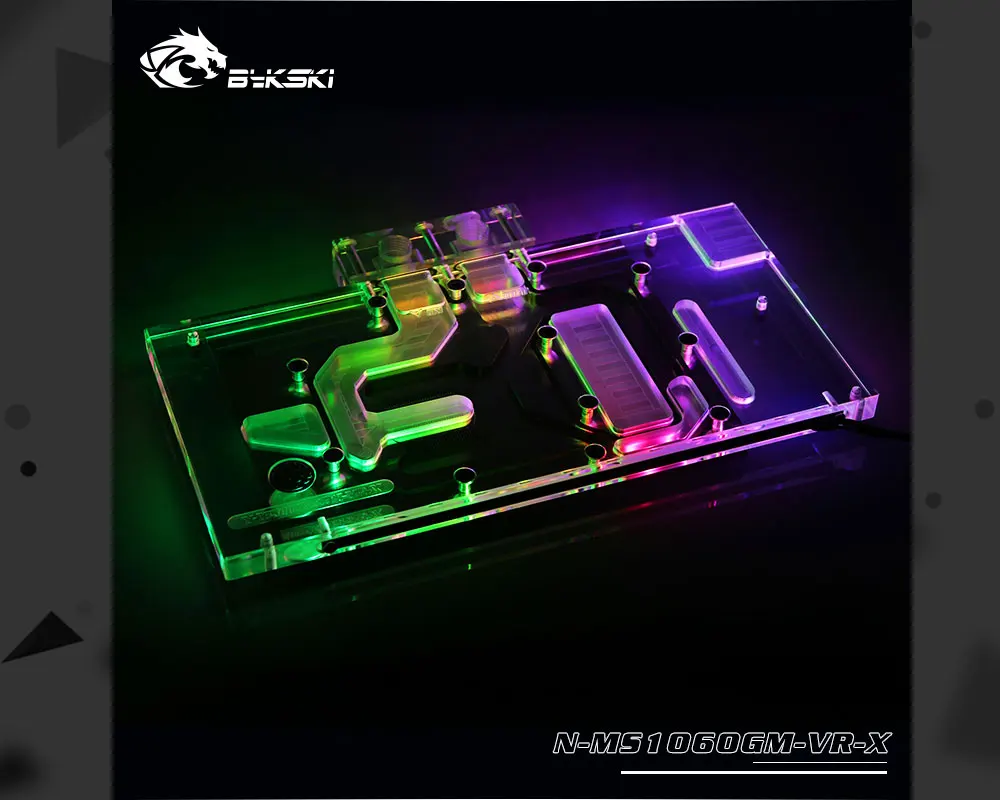 Bykski N-MS1060GM-VR-X, полное покрытие видеокарты водяного охлаждения блок RGB/RBW для MSI GTX1060 Gaming VR X 6G