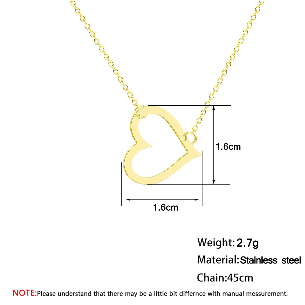 Модные ожерелья Kinitial в форме сердца из нержавеющей стали ожерелье с полым