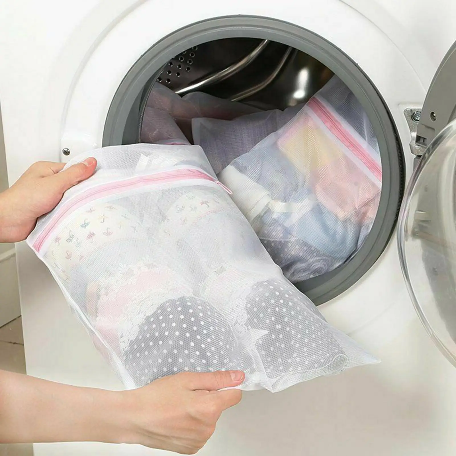 

5Pcs Washing Machine Laundry Bag For Dirty Clothes Bra Underwear Clothing Mesh Net Zipper Pouch Clothes Bra Bags