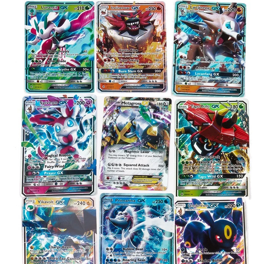 200 шт TOMY POKEMONS GX блестящие карты игра битва карт торговые детская