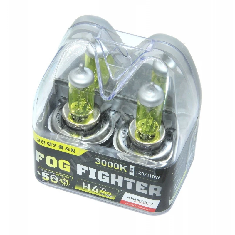 Лампа высокотемпературная FOG FIGHTER H4 12V 60/55W (120/110W) 3000K AB3004 AVANTECH 2 шт.