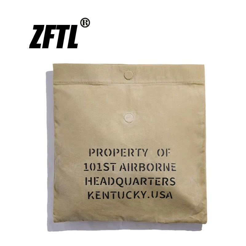 ZFTL men Clutch bag  American retro tooling  handbag  man Khaki Oil wax canvas bag male Casual printing Clutch bag 2022 new bag