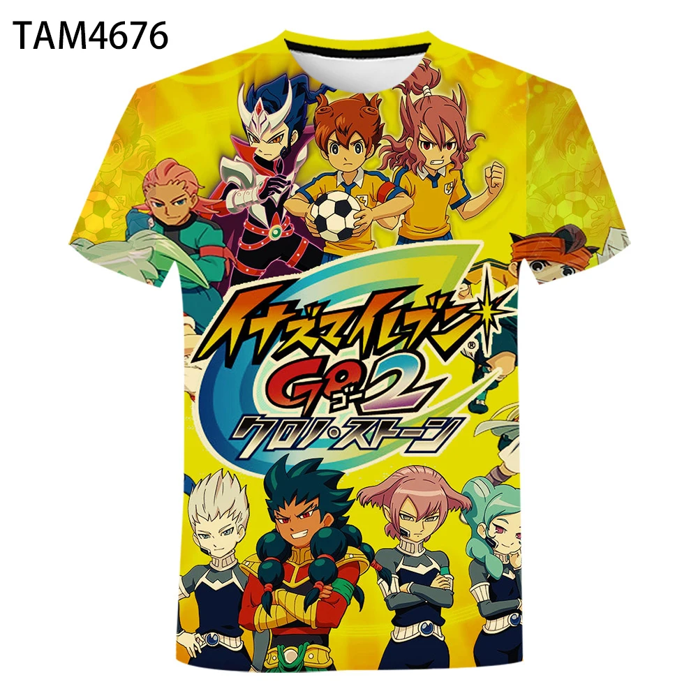 Модная футболка Inazuma Eleven для мальчиков и девочек повседневный топ с принтом