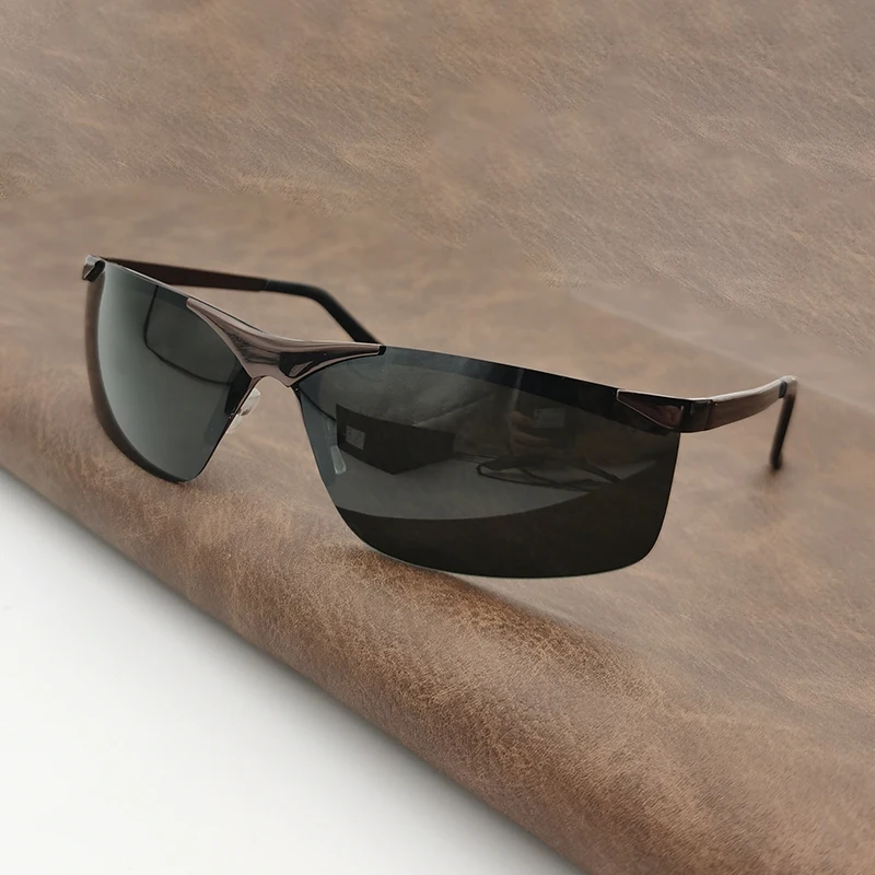 

Мужские большие солнцезащитные очки Vazrobe, прямоугольные поляризационные очки с большой оправой 160 мм, очки без оправы высокого качества