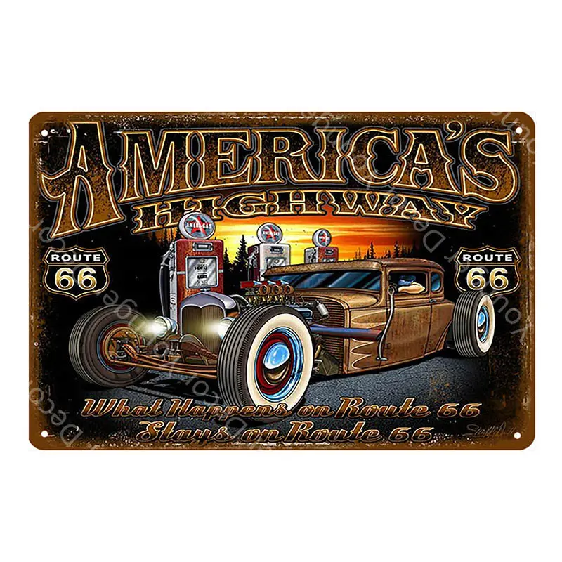 YD2894EI Американский Классический Route 66 автомобиль металлические знаки ржавый Nutz Декор Чемпион Двигатель гонки плакат Паб Бар Винтаж железная пластина YI-081 - Color: YD2894EI