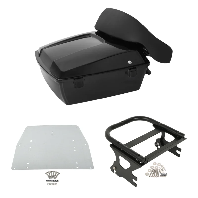 

Motorcycle Chopped Pack Trunk Mounting Rack Plate Backrest For Harley Tour Pak Touring Road King Electra Street Glide 1997-2008