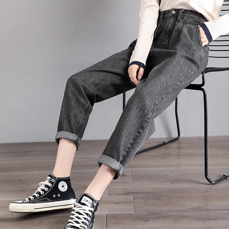 

Vintage High Waist Straight Woman Jeans Streetwear Loose Female Denim Pants Ladies Mom Jeans 2020 Vaqueros Mujer femme jeans