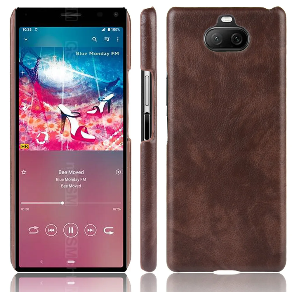 

For Sony Xperia 8 Case Retro PU Leather Litchi Pattern Skin PC Hard Back Cover For Sony Xperia8 Xperia 8 Phone Bag Case