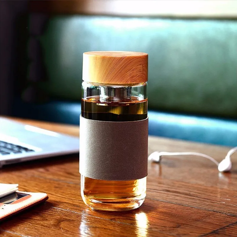 400 мл стеклянные бутылки для воды с фильтром из нержавеющей стали заварки чая