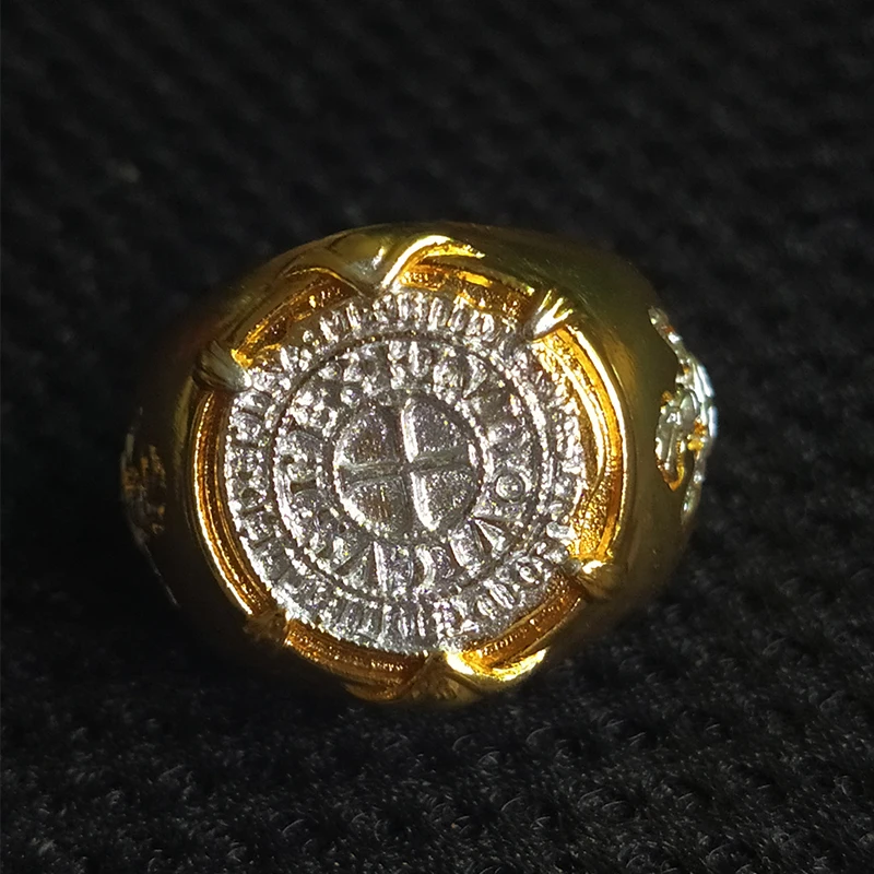Мужская мода винтажные золотые кресты юбилей кольца для классические Ветеран