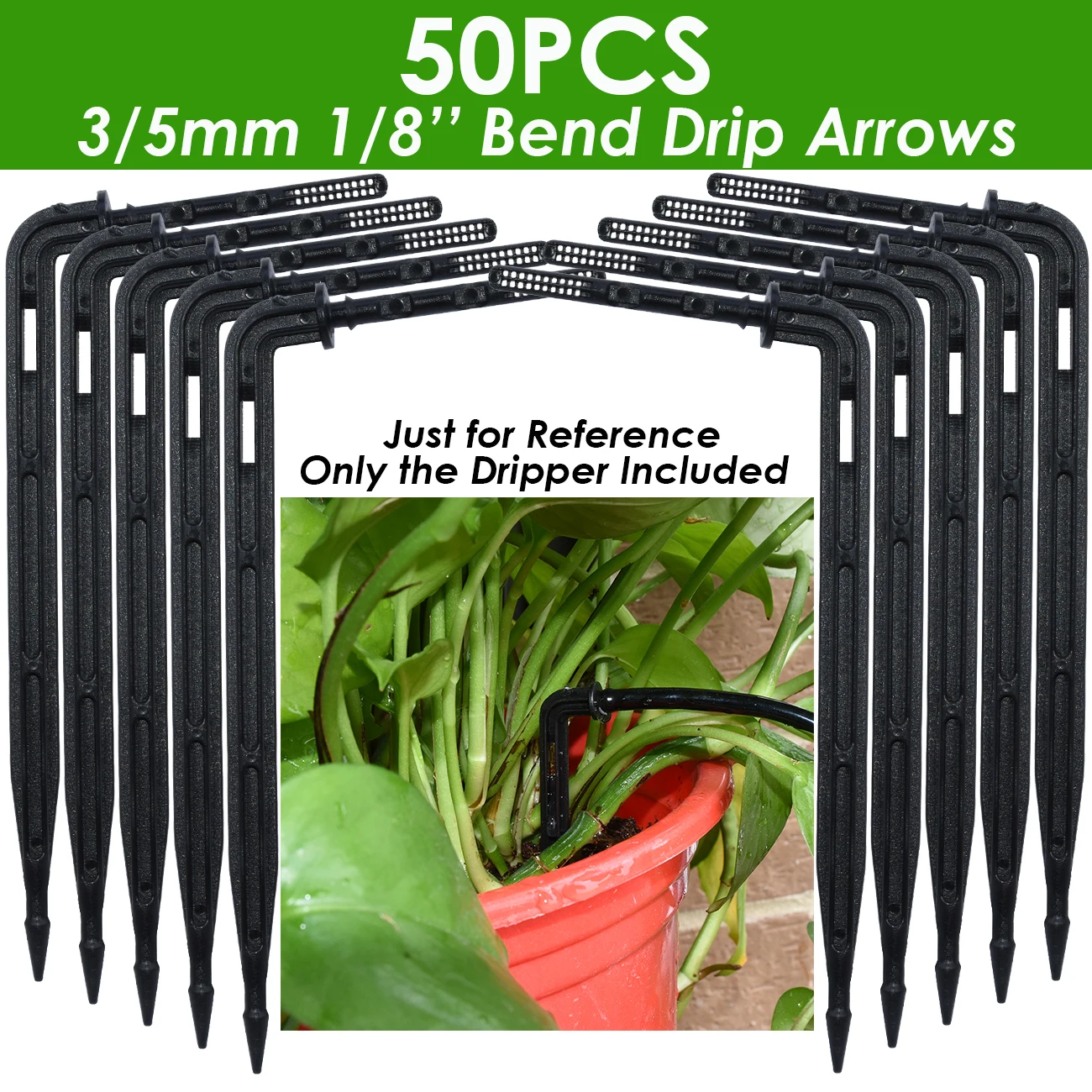 Garden 1/8" Drip Irrigation Sprinkler 4 Way Water Pipe Connector 4/7mm To 3/5mm Hose Bend Arrow Emitter Dripper Watering Fitting