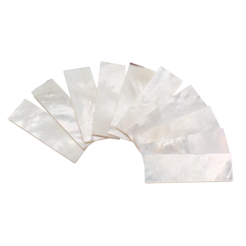 

Dropship-10Pcs Inlay Material White Mother of Pearl Shell Blanks Sheet Rectangle & 9Pcs Abalone Shell Guitar Decoration Block